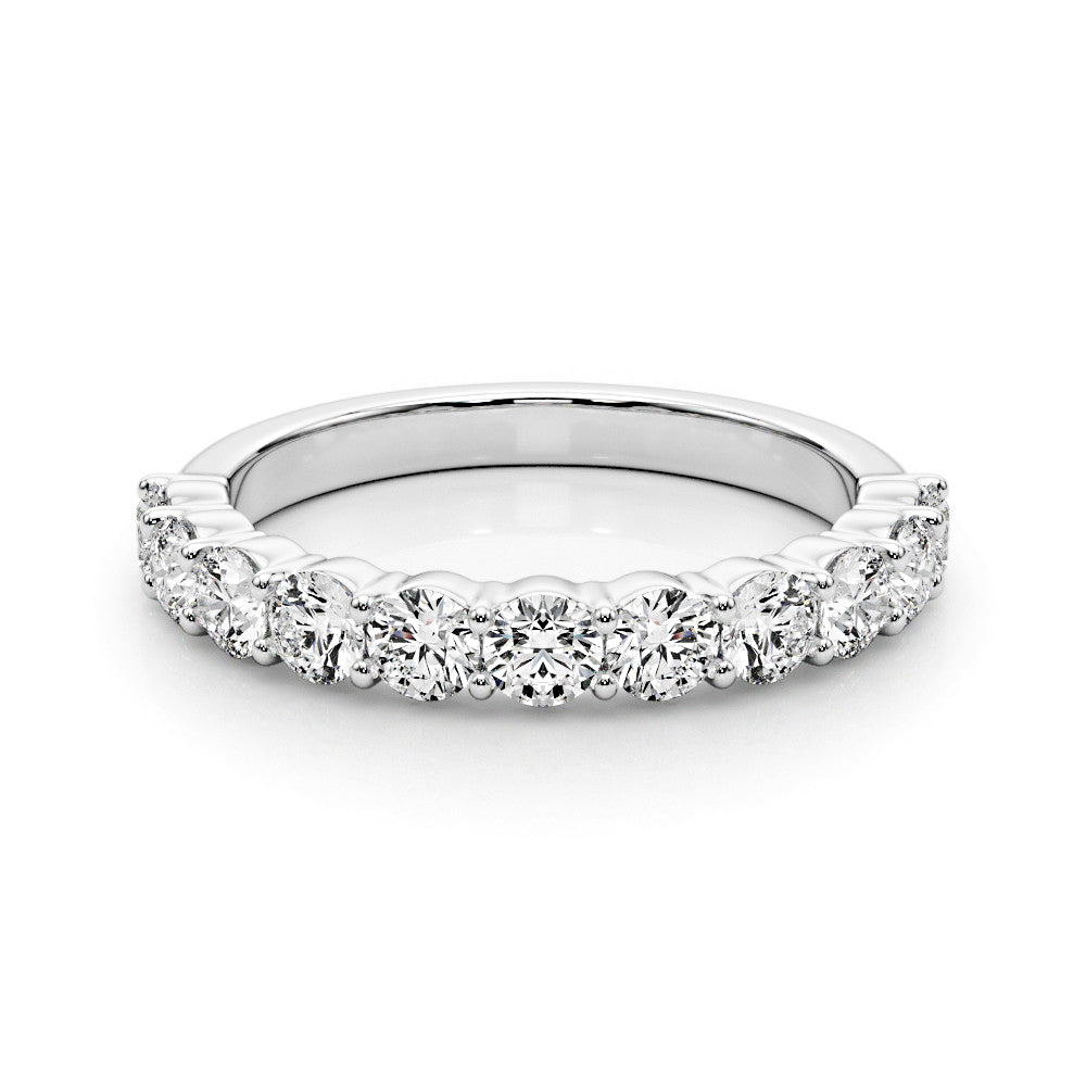 1.00 ctw. Classic Shared Prong Half Way Round Diamond Wedding Ring-VIRABYANI